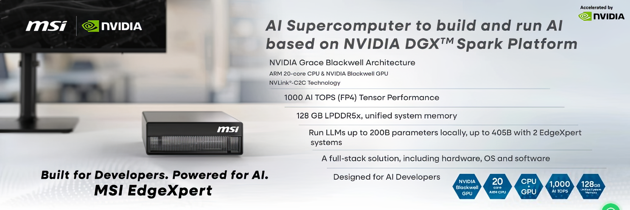MSI EdgeXpert — Supercomputadora de IA basada en NVIDIA DGX Spark