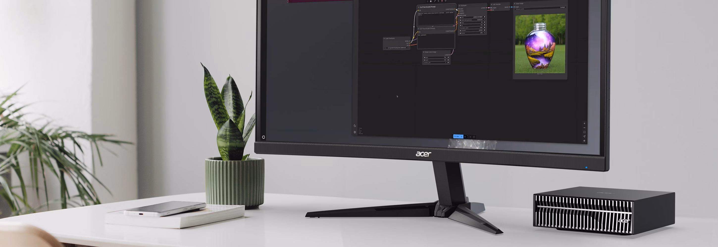 Acer Veriton GN100 AI en escritorio